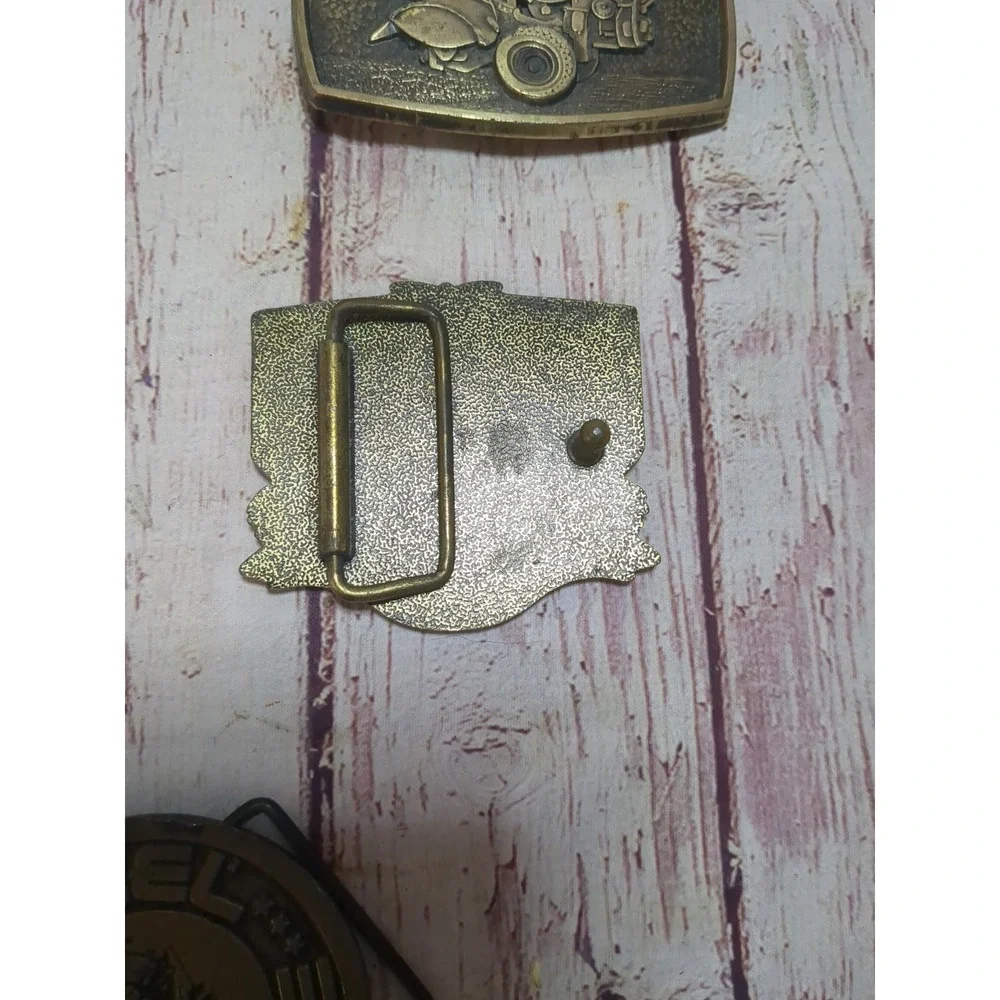 Vintage Brass Belt Buckles Lot Of 3 Redman, Troy-bilt, Lionel Trains